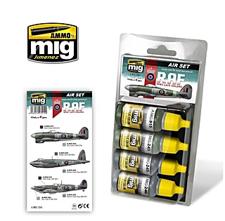 MIG SET AVIONS RAF WW2 4 COULEURS 17ml