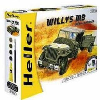 USA JEEP+REMORQUE 1/72 KIT PEINTURES/COLLE