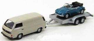 VOLKSWAGEN TRANSPORTER+REMORQUE COX 1/87