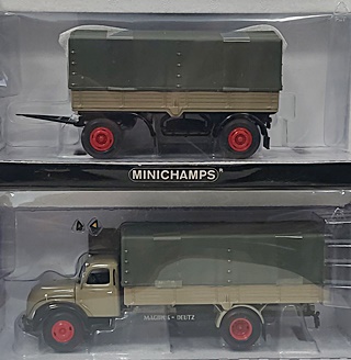 MAGIRUS S6500 VERT ET REMORQUE 1955 1/43