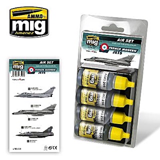 MIG SET JETS FRANCE 4 COULEURS 17ml ACRYLIQUE